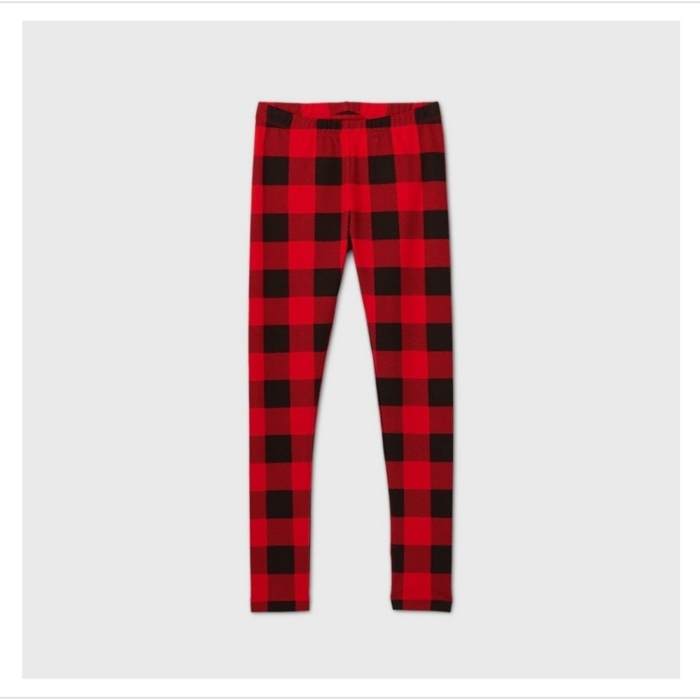 Girls' Buffalo Plaid Leggings - Picture 1 of 2